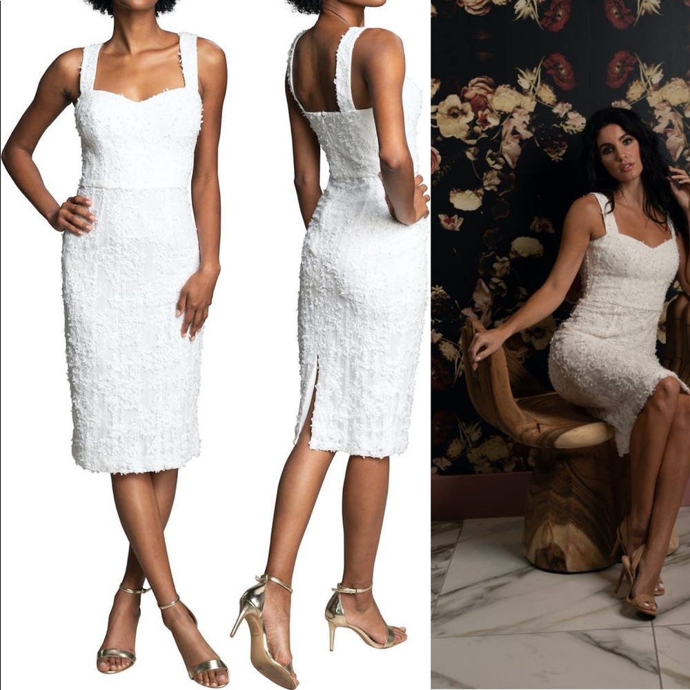 White lace midi dress. New with tags